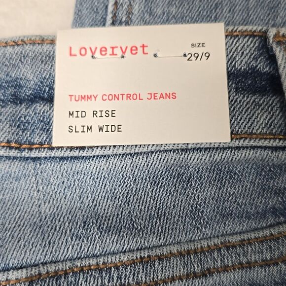 1469 NWT Lovervet By Vervet Tummy Control Top Mid Rise Wide Leg Sz 29/9 - Picture 10 of 11